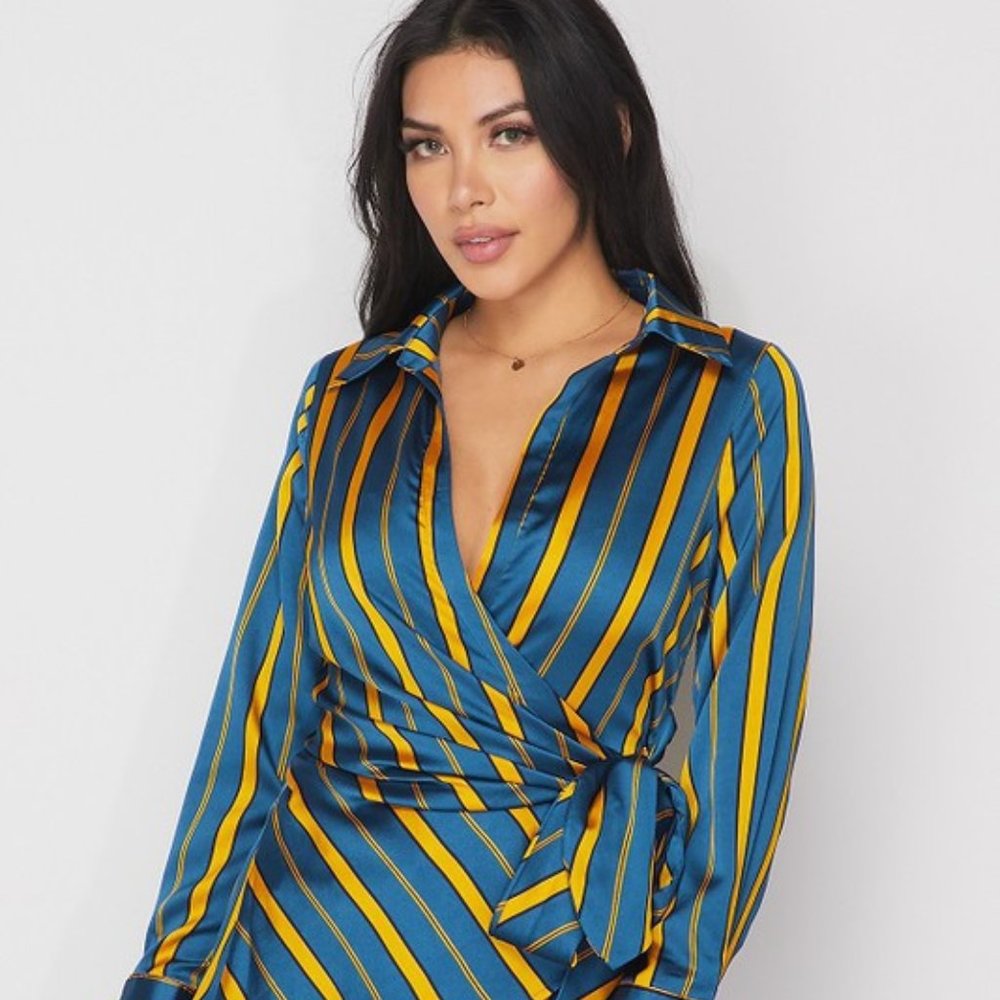 Collared Wrap Top